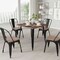 Merrick Lane Modern 31.5" Square Metal Table with Rustic Wood Top for Indoor Use